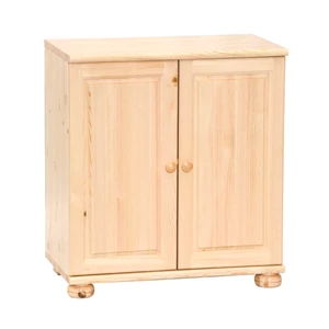 Két ajtós, polcos, fenyő komód