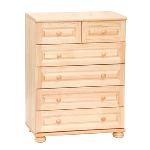 128 termék, 6 fiókos natúr borovi fenyő komód, 80 cm széles