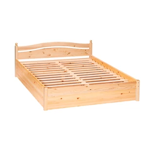 308G termék, fenyő franciaágy, natúr borovi fenyő ágy, 180x200-as fekvőfelülettel, gázrugós ágyneműtartóval