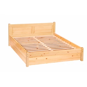 318G termék, fenyő franciaágy, natúr borovi fenyő ágy, 180x200-as fekvőfelülettel, gázrugós ágyneműtartóval