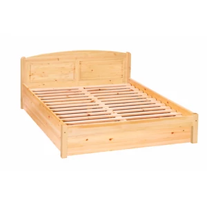 336G termék, fenyő franciaágy, natúr borovi fenyő ágy, 160x200-as fekvőfelülettel, gázrugós ágyneműtartóval