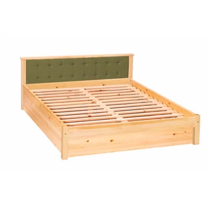 358G termék, fenyő franciaágy, natúr borovi fenyő ágy, 180x200-as fekvőfelülettel, gázrugós ágyneműtartóval