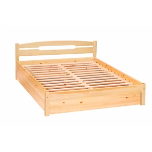 368G termék, fenyő franciaágy, natúr borovi fenyő ágy, 180x200-as fekvőfelülettel, gázrugós ágyneműtartóval