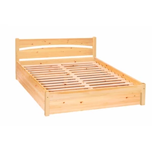 376G termék, fenyő franciaágy, natúr borovi fenyő ágy, 160x200-as fekvőfelülettel, gázrugós ágyneműtartóval