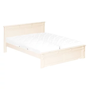 ANT140 termék, fenyő franciaágy, festett fehér batikolt felületű, borovi fenyő ágy, 140x200-as fekvőfelülettel, fix kivitel