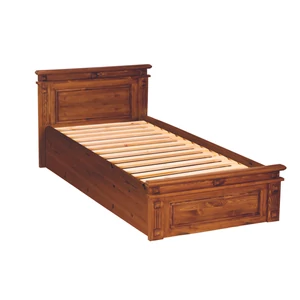 CLA90G termék, pácolt dió színú, borovi fenyő ágy, 90x200-as fekvőfelülettel, gázrugós ágyneműtartóval