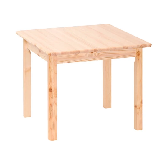 522 termék, natúr borovi fenyő étkező asztal, négyzet alakú, fix kivítel, 80x80-as méretben