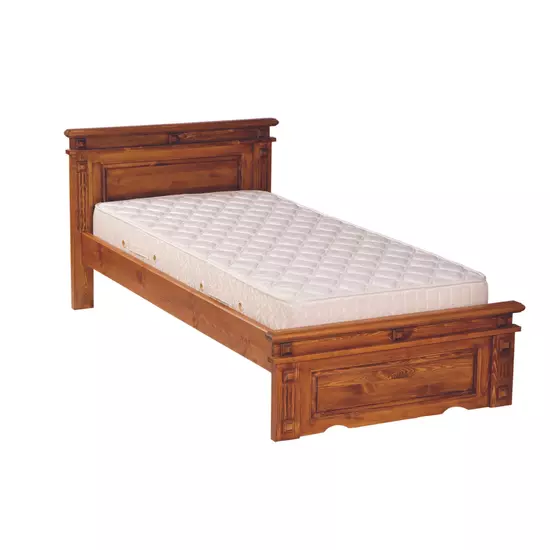 CLA90 termék, pácolt dió színú, borovi fenyő ágy, 90x200-as fekvőfelülettel, fix kivitel
