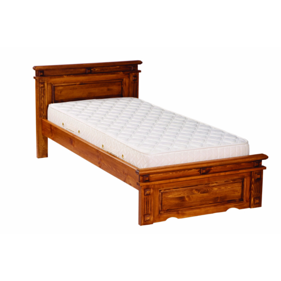 CLA90 termék, pácolt dió színú, borovi fenyő ágy, 90x200-as fekvőfelülettel, fix kivitel